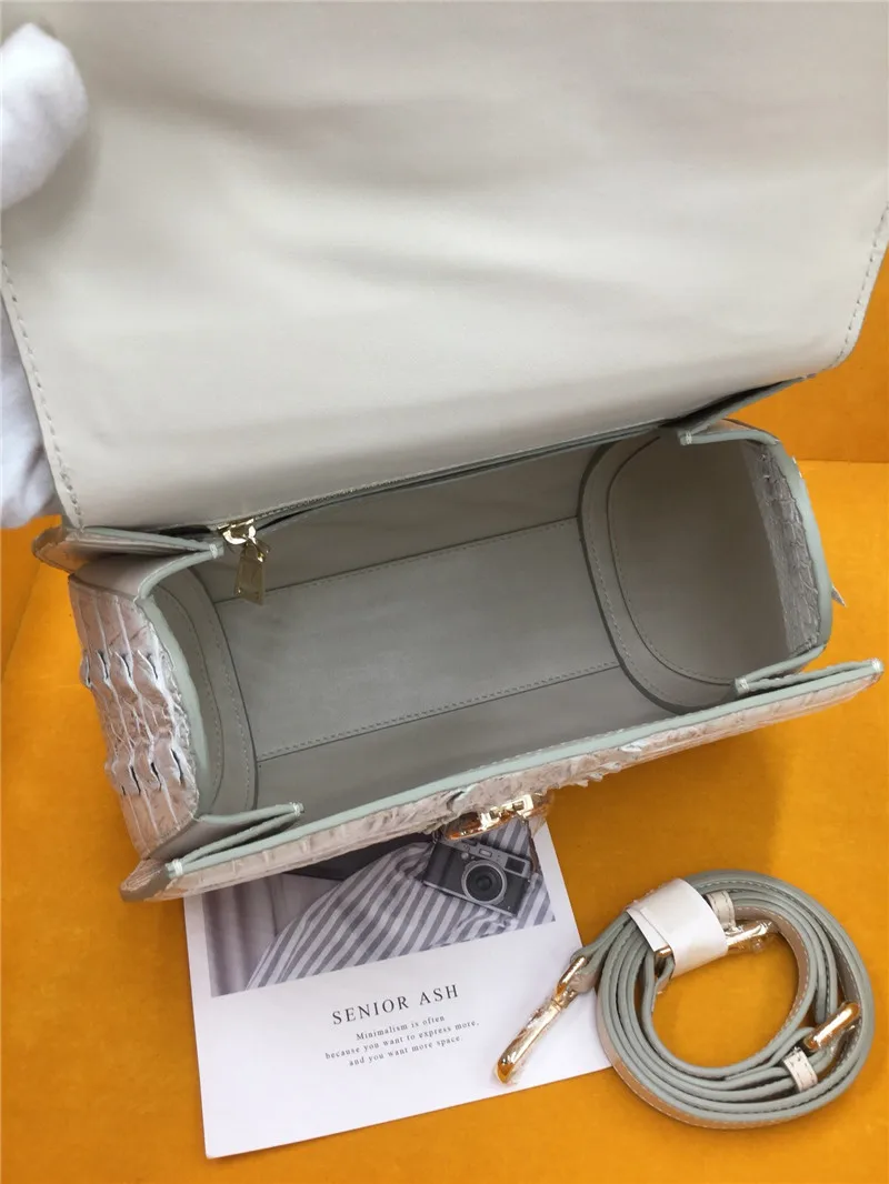 Genuine White Alligator Doctor Purse | Exotic Crocodile Crossbody