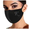 1pc Adult Man Women Rhinestone Letter Ice Silk Cotton Mask Adult Mask Washable Repeatable Outdoor Dusproof Windproof Masque 5