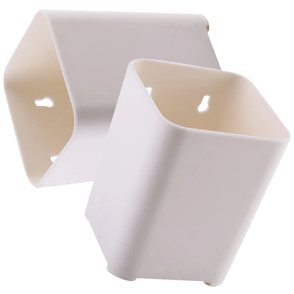 

2 Pcs Organizer Desk Pencil Holder Desktop Personality Punch Free Abs Rotating for Office Makeup Brush