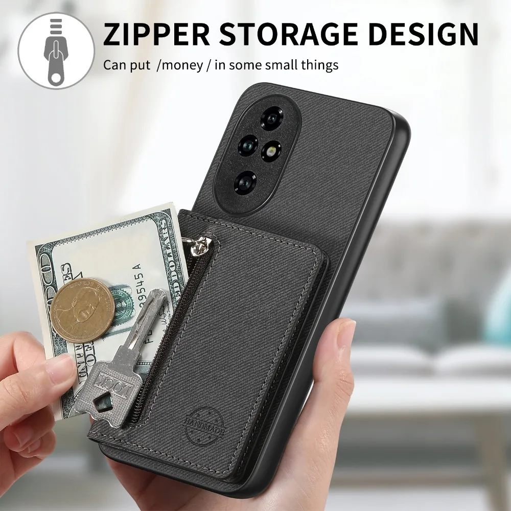 Leather Wallet Case with Card Slots and RFID Protection - Flip Cover