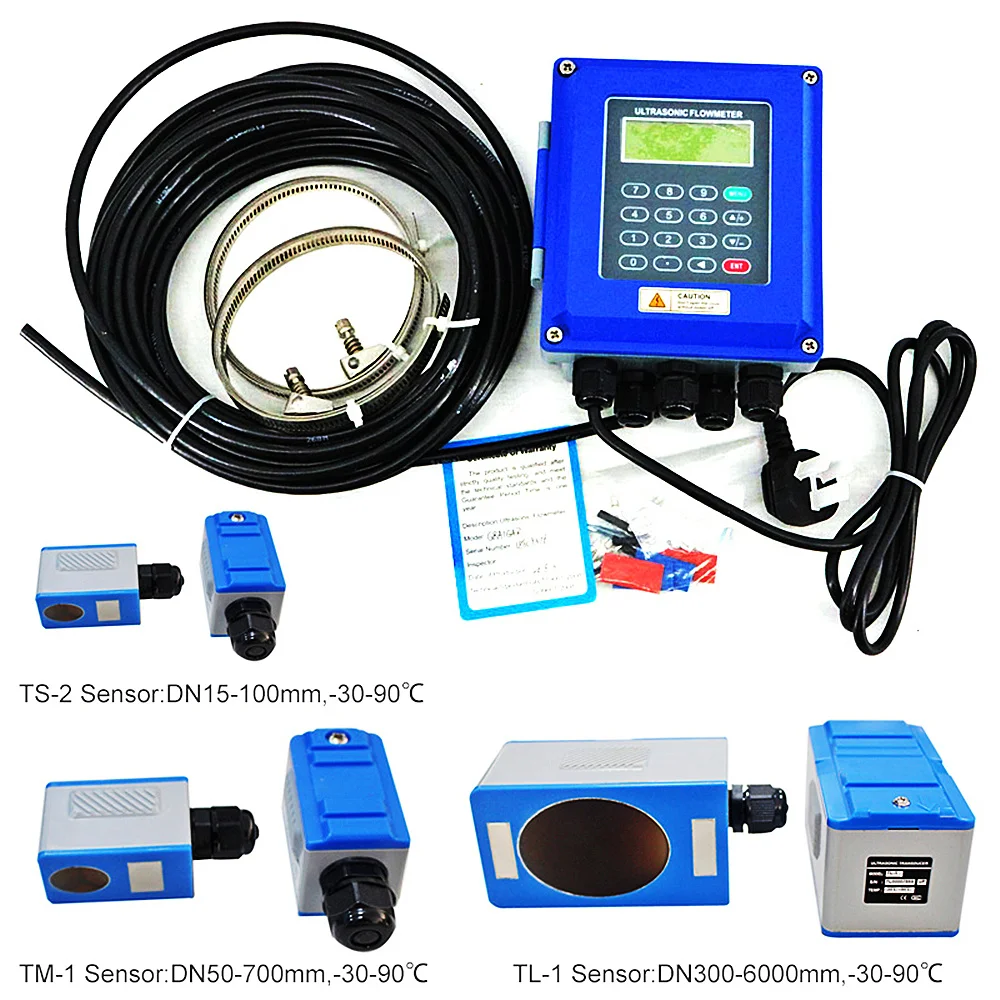 TUF-2000B Wall Mounted Water Flow Meter Transducer TS-2/TM-1-HT Optional SD Storage Clamp Sensor Liquid Ultrasonic Flowmeter flow meter,water flow meter,turbine flow meter,digital turbine flow meter