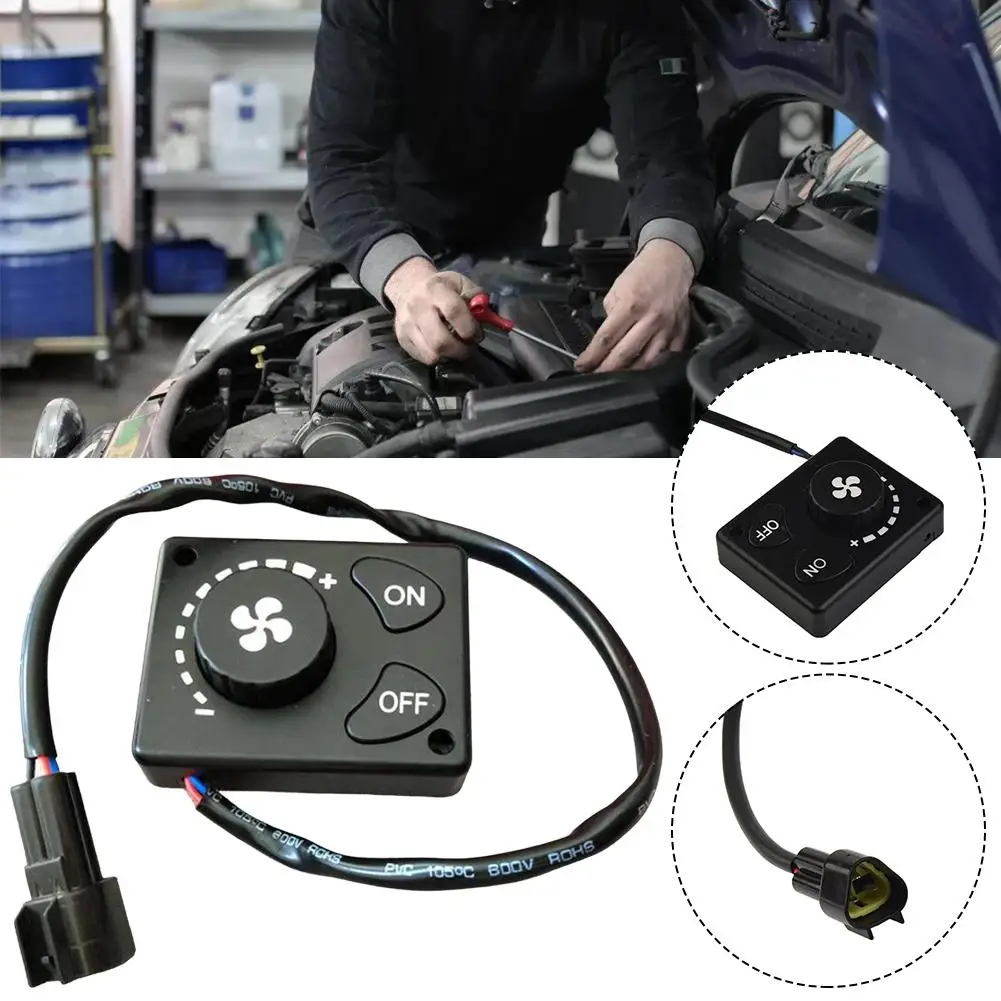 Car Heater Knob Switch 12/24V Car Parking Heater Control Knob Switch With Cable 3 Pin Parking Controller