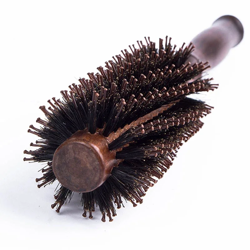 Hair Brush Curly Hair Brush Hair Styling Brush Wig Brush 1pc wooden handle anti-static round roll brush straight diagonal comb bristle round curly hair brush Special for real hair wigs