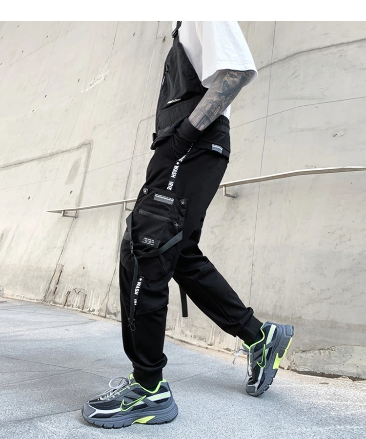 Description Picture 6 of itemMen's Casual Leggings Hip Hop Dark Country Night Show Ribbons 2022 Autumn New Male Streetwear Overalls Cargo Pants