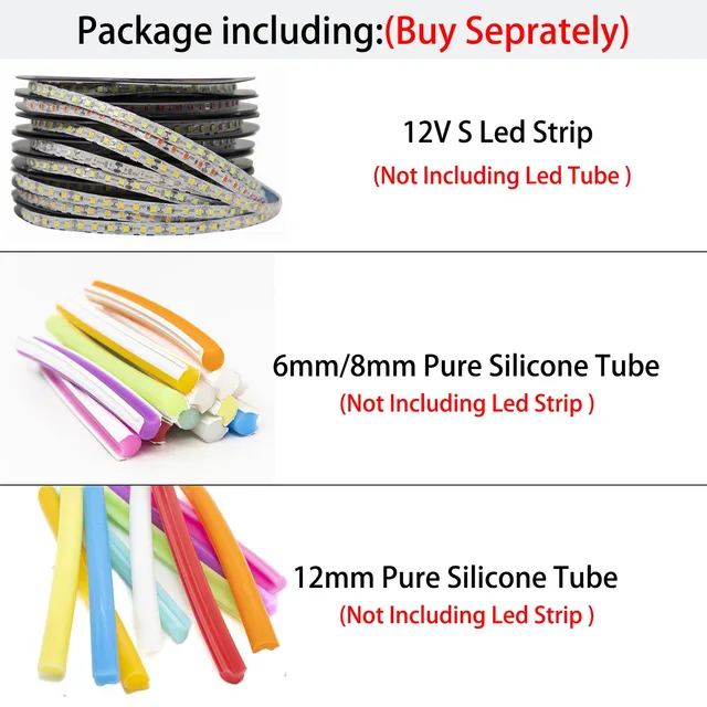 2021 New 6mm 8mm 12mm S Bendable Separate Newly Flexible Silicone Neo –  newnenolight