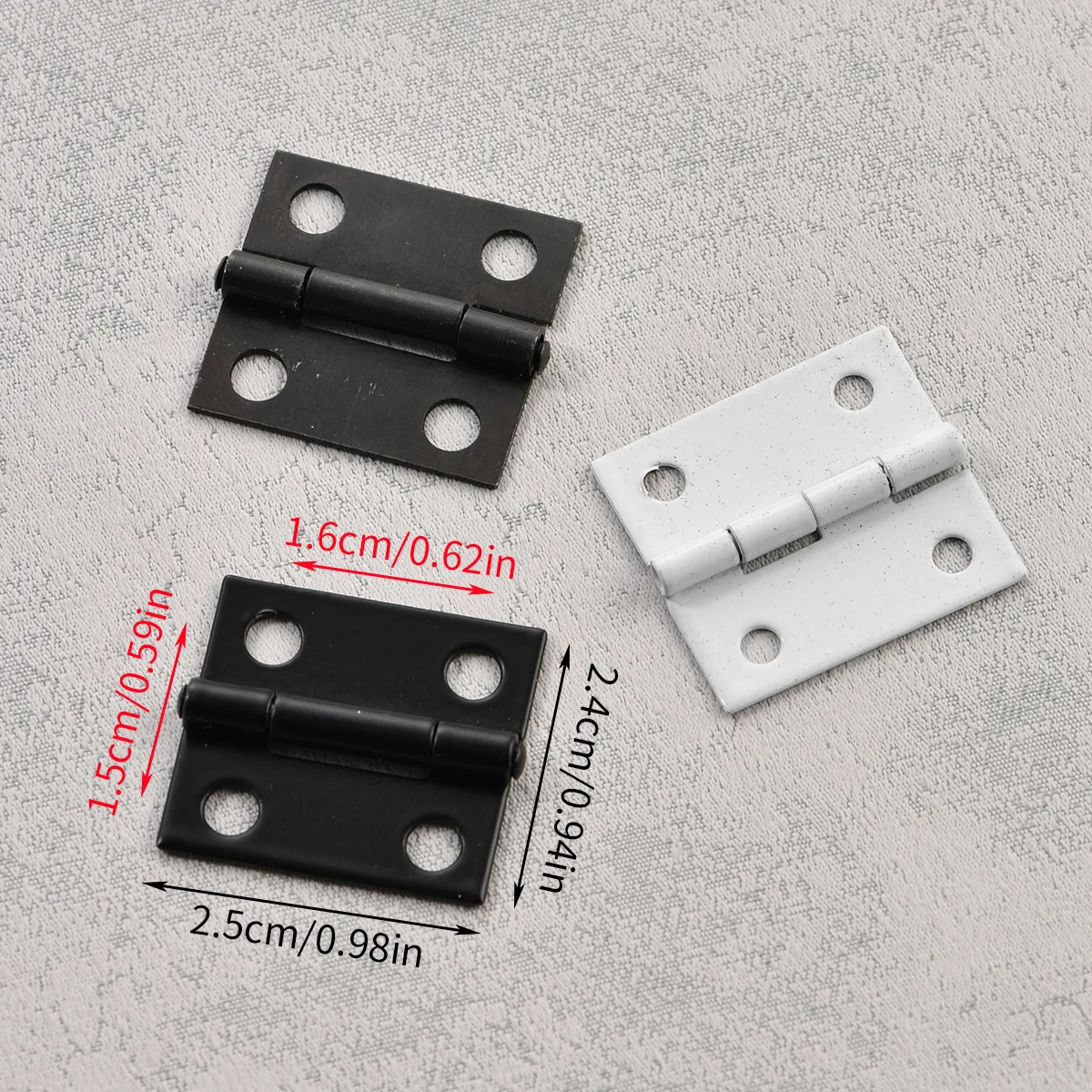 Hardware new Chinese 24*25mm flat wooden box with tin gift box and small hinge black.