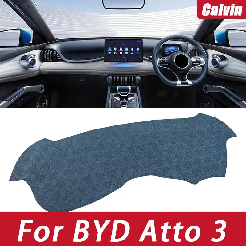 

Кожаный чехол для приборной панели автомобиля, защита от УФ-лучей, аксессуары для BYD Atto 3 Yuan Plus EV 2021 2022 2023 Atto3