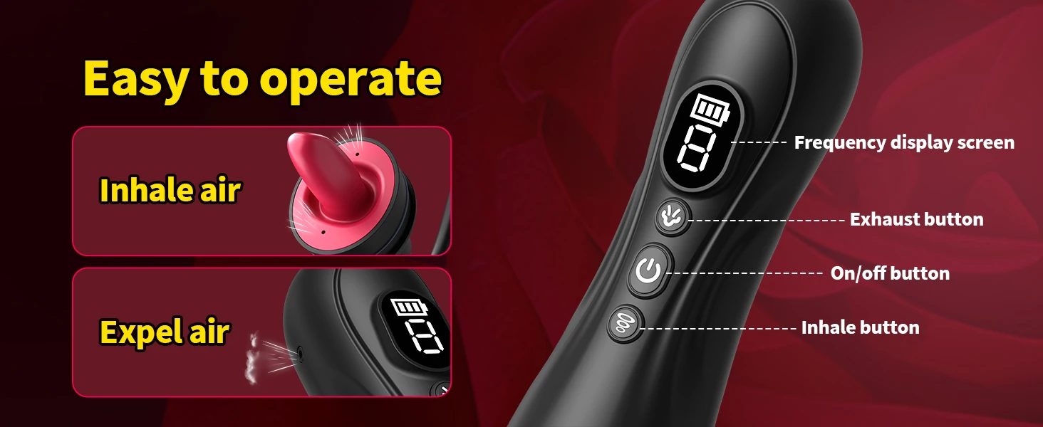 Suction Vibrator shown with cup attachment and modern control buttons