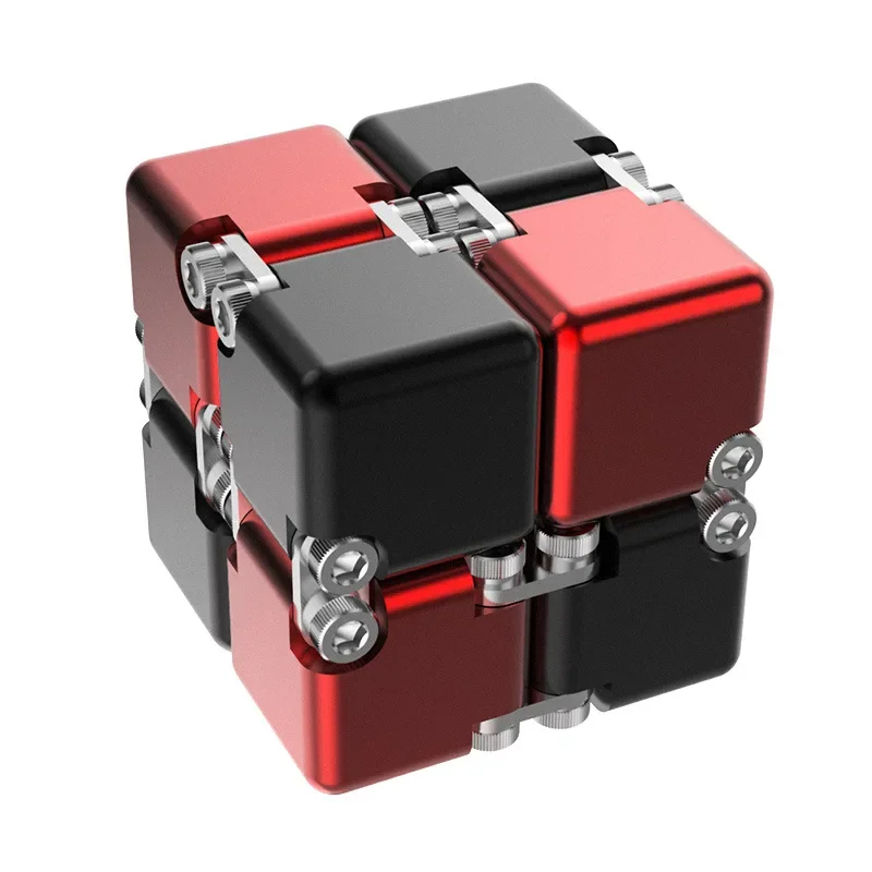 Fashion Metal DIY Infinite Magic Cube New Unique Upgraded Disassembled Assembled Block Developing Intelligence Decompression Toy infinite magic cube 2x2 fidget cube alloy decompression toys creativity building block square deformed flip mini folding cubes