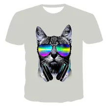 

New Hot 3D Kawaii Cat Men And Women Casual Top Fashion Trend Youth Cool Men's Short Sleeve Comfortable O-Neck Oversized T-Shirt