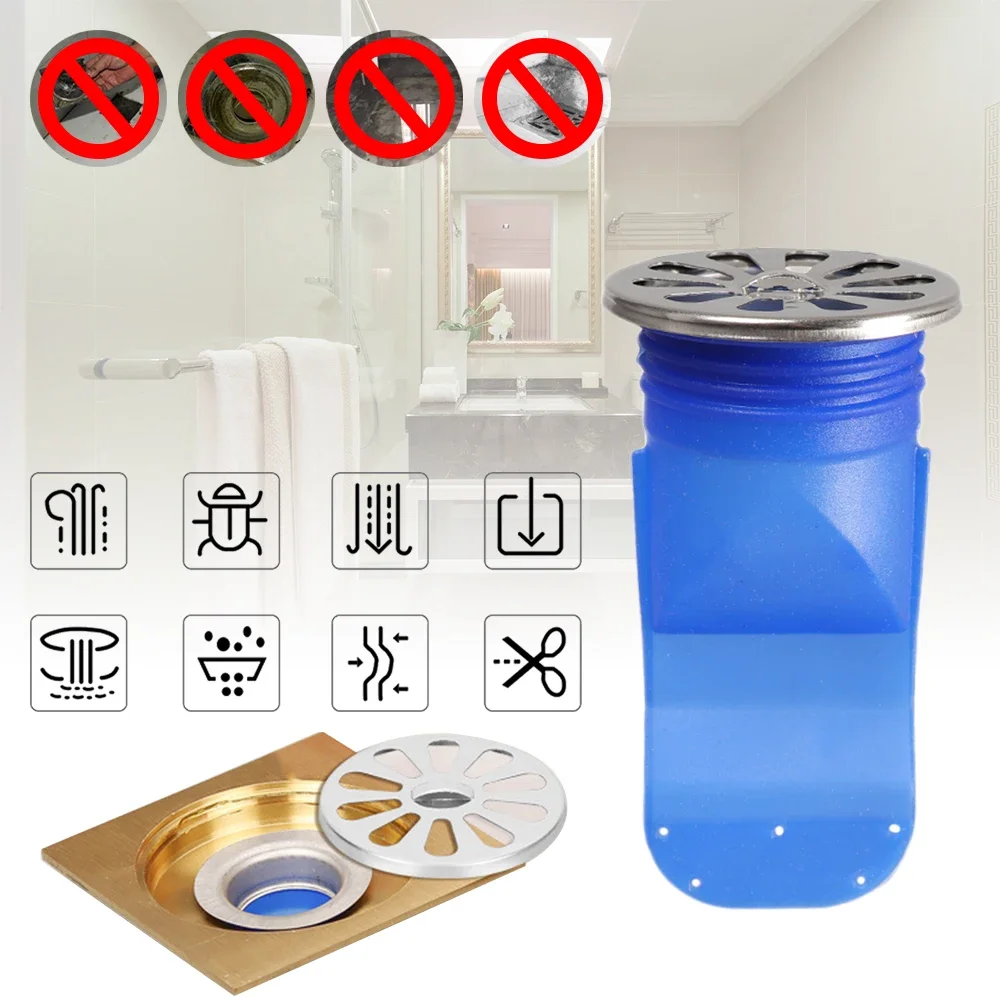 Shower Floor Drain Backflow Preventer - Anti-Odor Plug, Silicone Sewer Core