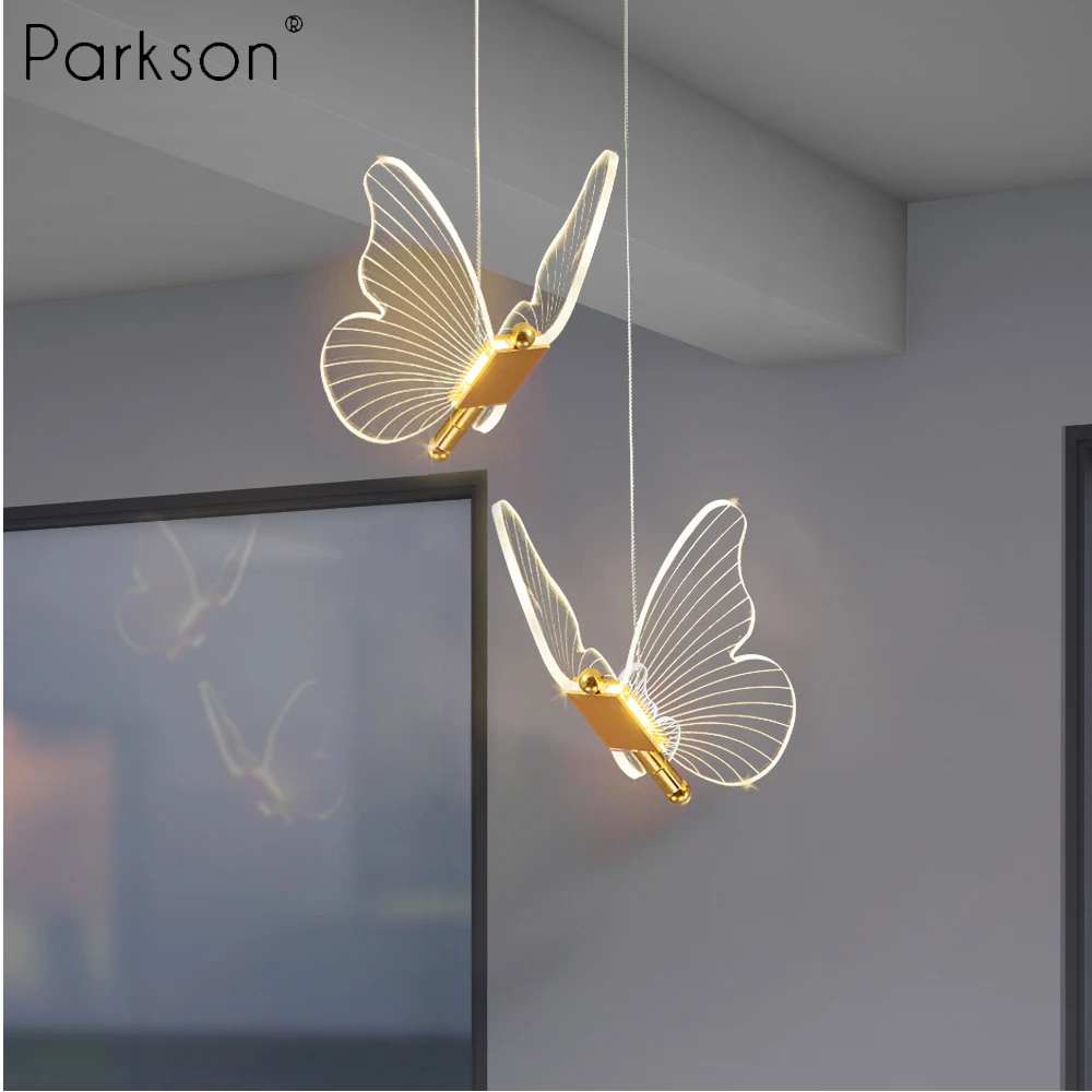 Butterfly LED Pendant Lights Ceiling Hanging Lamps Bedside Suspension Luminaire Living Room For Home Decoration Indoor Lighting 2