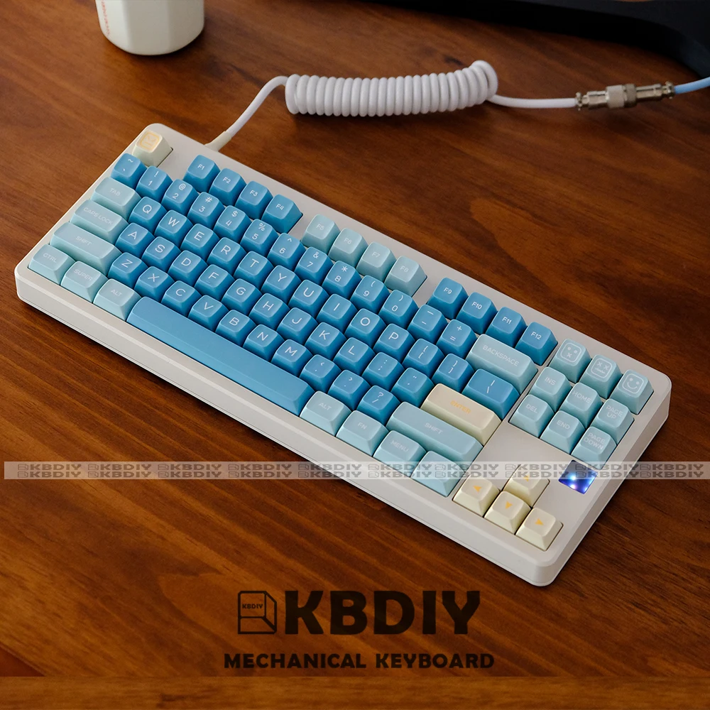 Kbdiy-custom Sea Salt Lemon Keycap 160 Key Cap Double Shot Teclado Mecânico Iso Perfil SA Gmk67 84 87 96 104 - Imagem 5