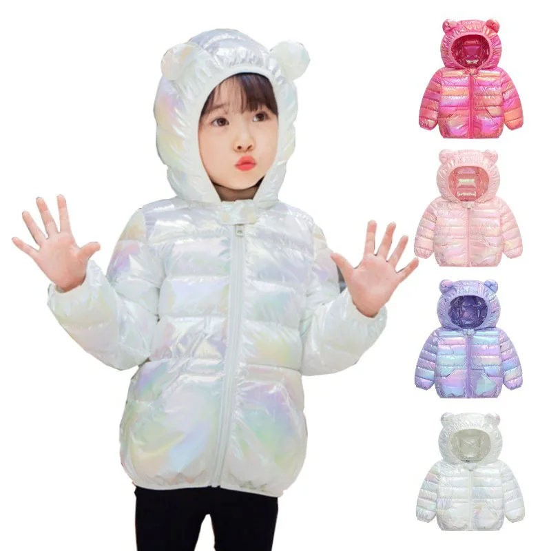 Children Down Jackets Hooded Lightweight Colorful Fabric Warm Coats Autumn Winter Outdoor Sports Casual Clothes