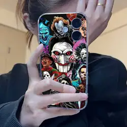 Horror Halloween Transparent Phone Case - Michael Myers Design, Soft TPU Silicone - iPhone 15 Pro (Z1)