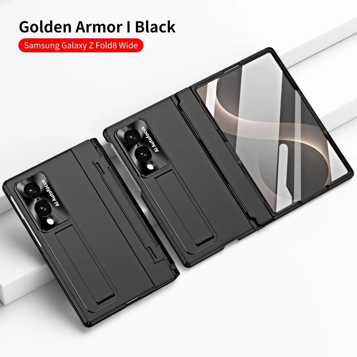 Wide Protective Case with Built-in Magnetic Screen Protector and Textured Metallic Finish - Shockproof and MagSafe Compatible
