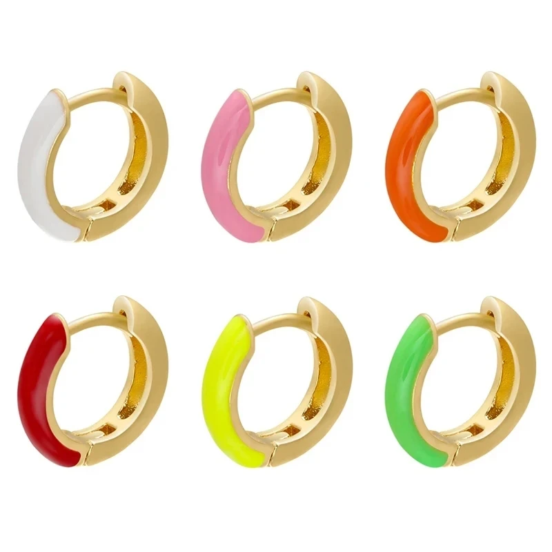 ZHUKOU-Boucles d'oreilles créoles multicolores pour femmes, bijoux couleur or, magnifique, nouvelle mode, 2020, VE223, 1 pièce