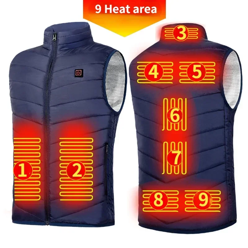 9-zone heated vest, electric heated jacket, men's and women's sportswear, heated jacket, graphene thermal jacket, outdoor jacket
