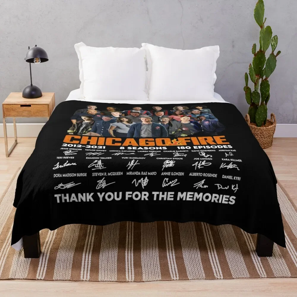 Chicago Fire TV 시리즈 2021 2021, 8 계절 180, 시리즈 시그니처, 블랙 스로우 담요,  담요, 추억 감사