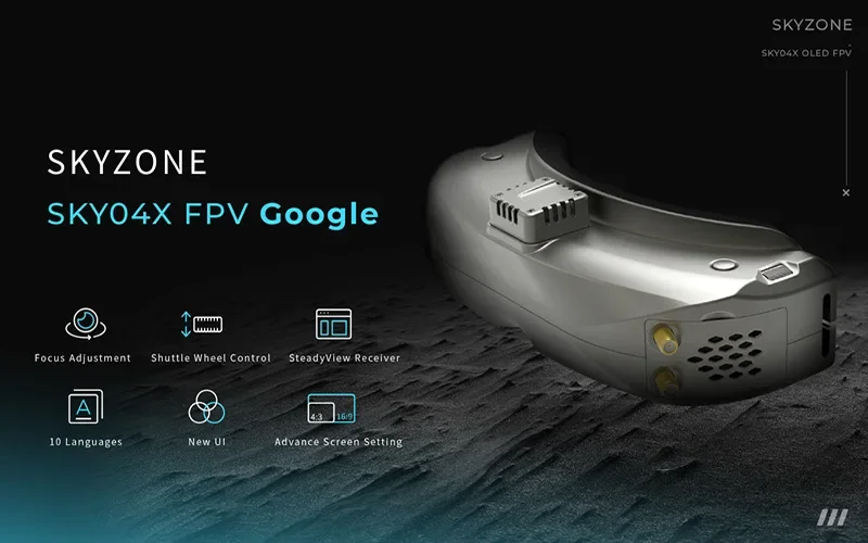 SKYZONE SKY04X PRO FPV Goggles | 5.8G 48CH SteadyView Rx | 1080P OLED Display &