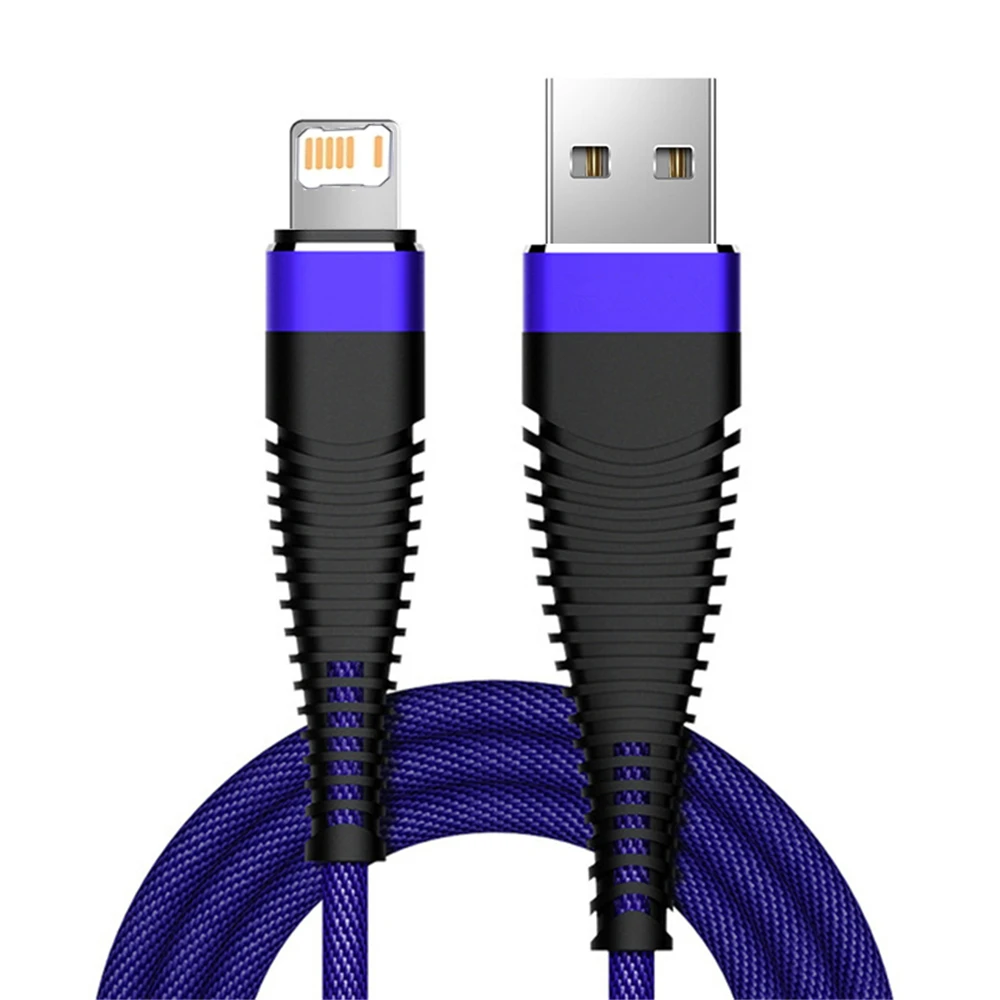 아이폰 11 12 13 미니 14 프로 XS 맥스 X XR 7 8 플러스용 패브릭 브레이디드 안티 벤딩 고속 충전 USB 케이블