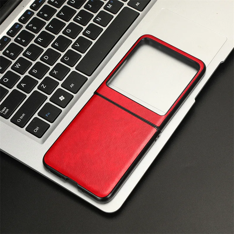 Luxurious Litchi Grain Leather Anti-Drop Phone Case for Motorola Razr - Premium Rear Cover Shell (2023)