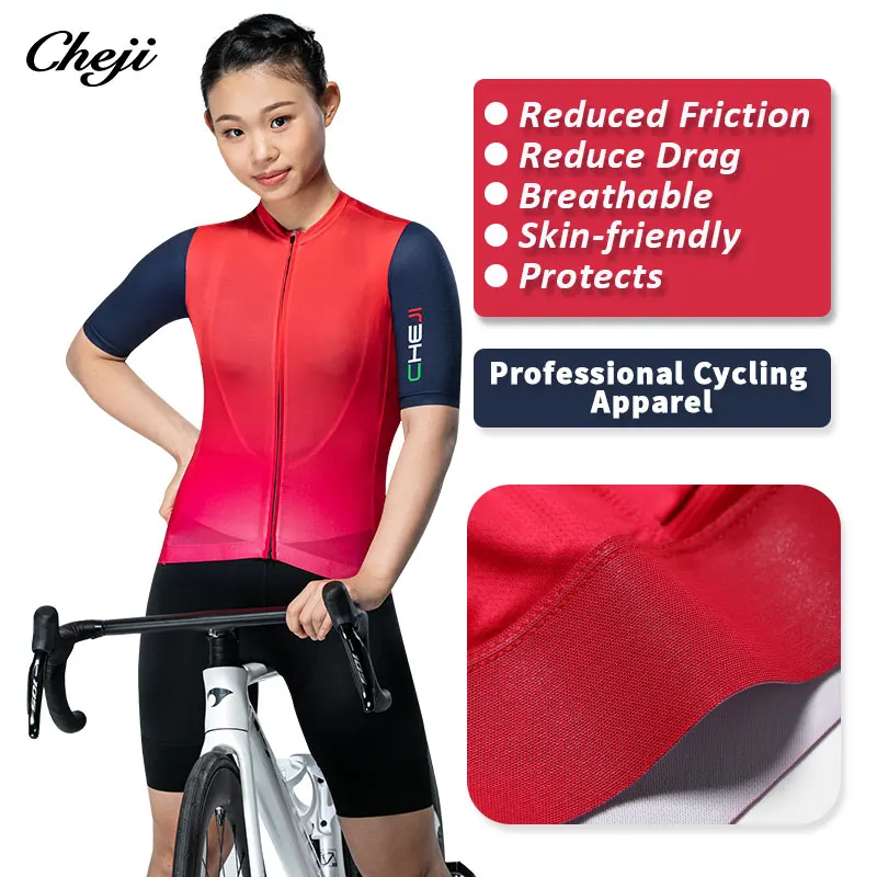 

CHEJI Cycling Jerseys 2024 Summer Bicicletas Bike Specialized Women's Clothing Short-sleeved Tops Quick-drying Breathable New