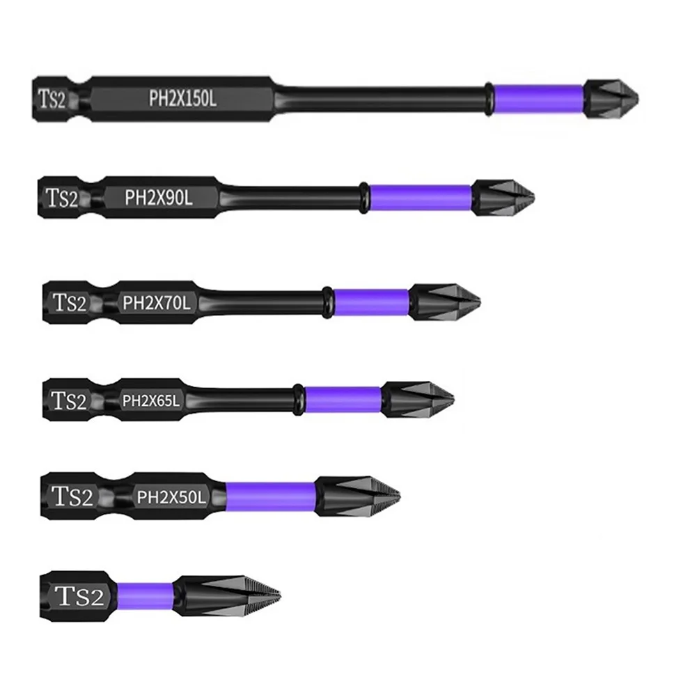 

1pc PH2 Magnetic Batch Head Cross Screwdriver Hardness Impact Drill Bit 25/50/65/70/90/150mm Non-Slip Screwdriver Bits