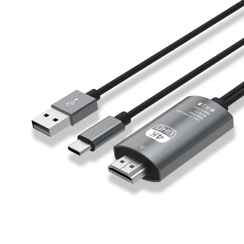 Câble vidéo, fiche USB-C - fiche HDMI™, Ultra-HD 4K@60Hz, alu, 1,50 m