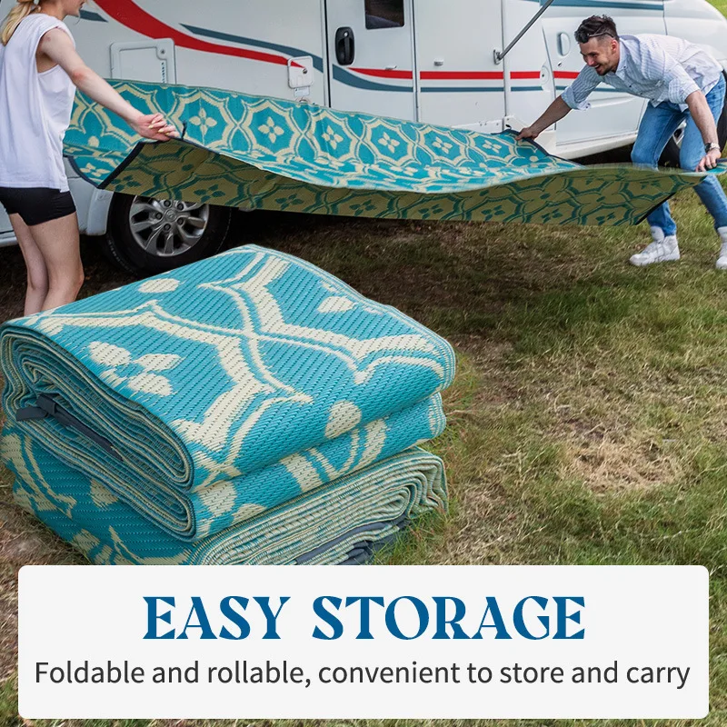 Bubble Kiss Outdoor Rugs for Patios Clearance 6'X9' Easy Cleaning Patio Picnic Carpet Portable Comfortable Hollow Woven Carpet 2