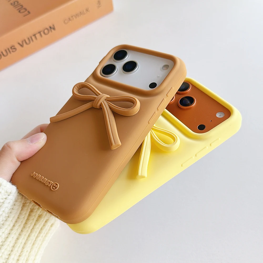 Cute 3D Bowknot Soft Silicone Phone Case - Lovely Shockproof Back Cover