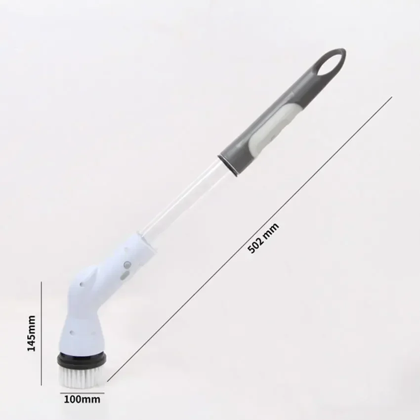 Wireless Electric Scrub Brush Bathroom Electric Cleaning Interchangeable Brush Heads Handheld Long ​Type-c Interface 3