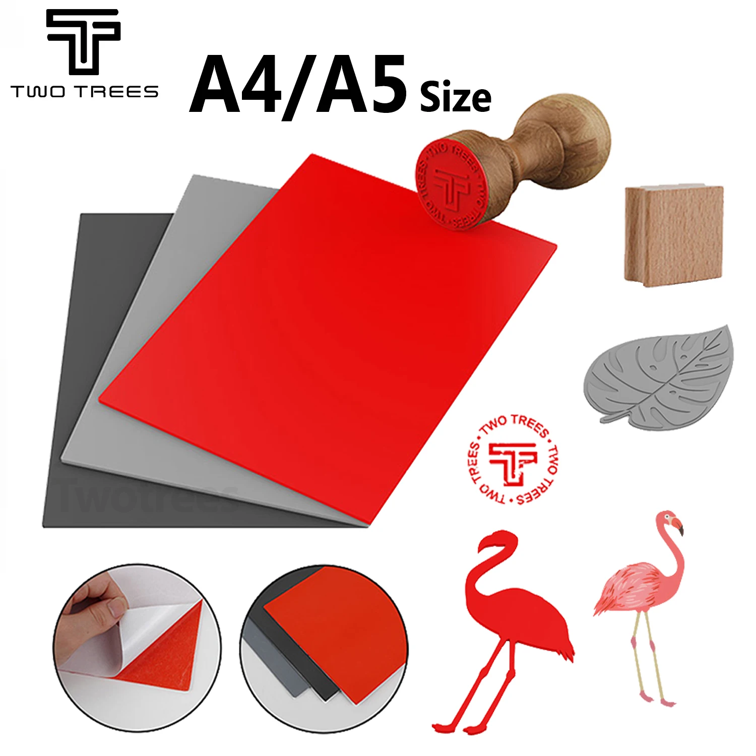 Feuille de tampon en caoutchouc A4 A5 pour machine de découpe et de gravure laser Feuille de caoutchouc orange-gris Matériau de gravure laser Tapis en caoutchouc DIY