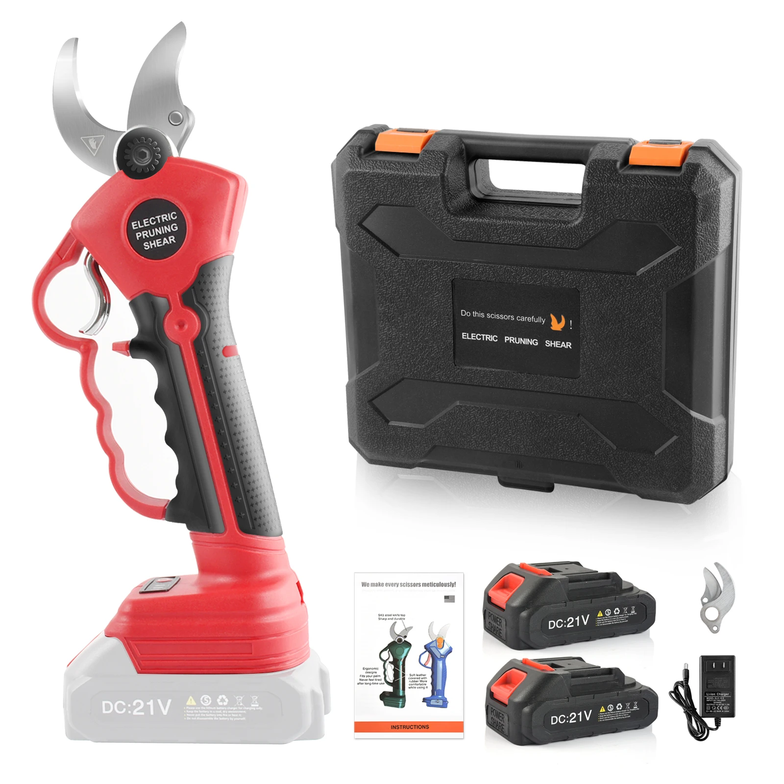 

Cordless Electric Pruning Shears 32mm Electric Pruner Garden Scissors Rechargeable Battery Fruit Tree Branch Shears Garden Tool