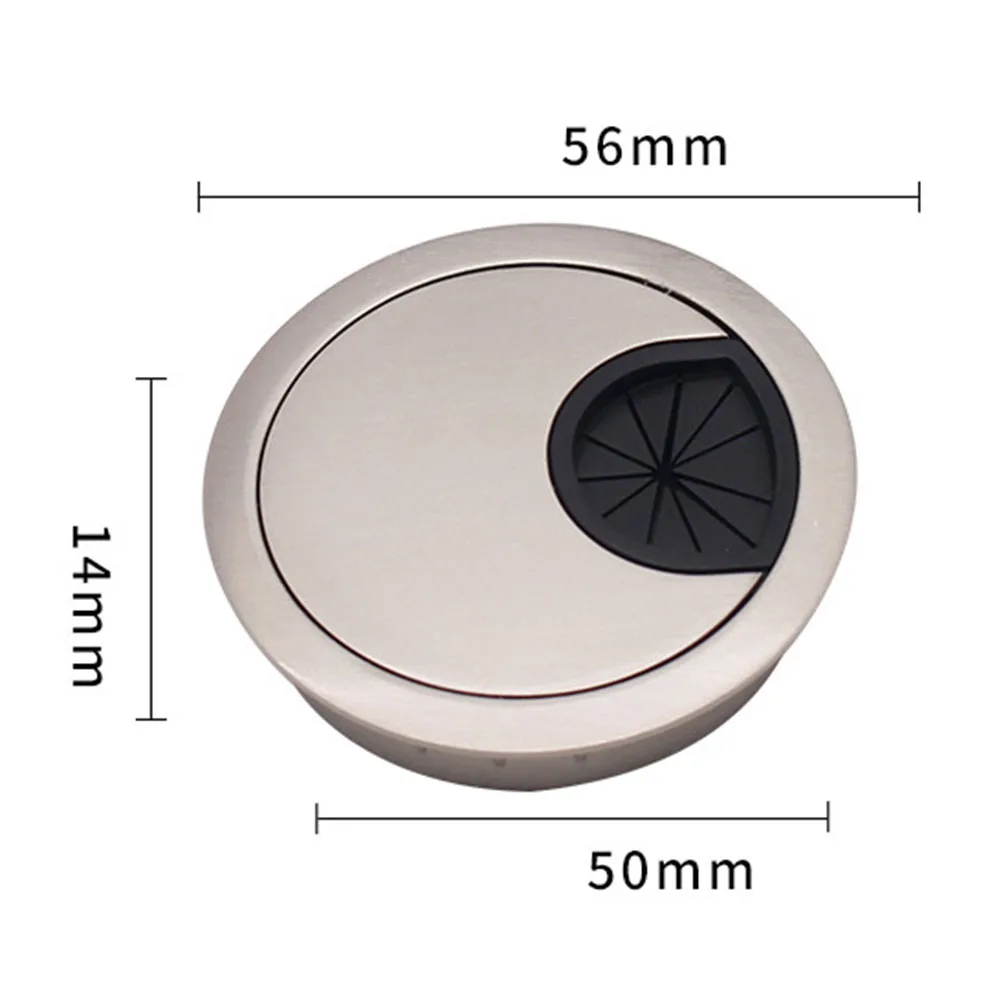 Optimize Your Desk Space with our Desk Metal Grommet Table Cable Tidy Wire Hole Cover, Silver Color, 60mm Size