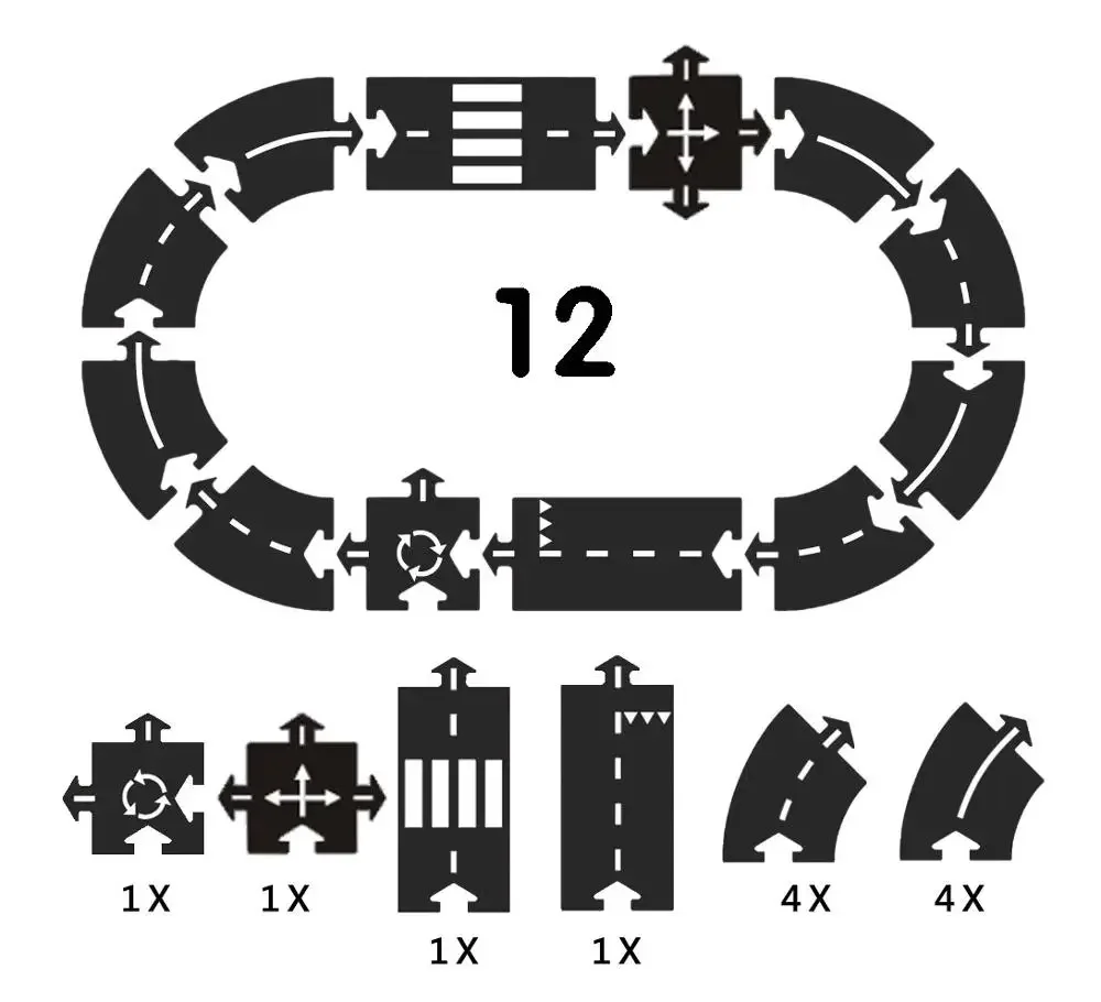 Kids Baby Play Mat Road Carpet Puzzle Toys DIY Flexible Car City Floor Track Carpet Game Puzzels Set Fun Gym Mat Children Toy 2