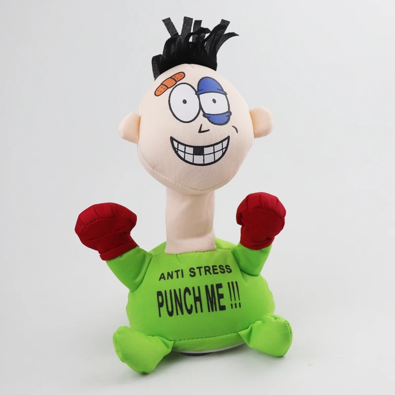 Electric Funny Boxing Toys Stress Relief Plush Toy Figure Girl Novelty Screaming Doll With Simulation Sound Gifts for Children dumplings stress ball