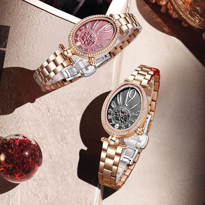 MARK FAIRWH Watch Women's Fashion and Elegant Atmosphere Diamond Queen Series Quartz Watch