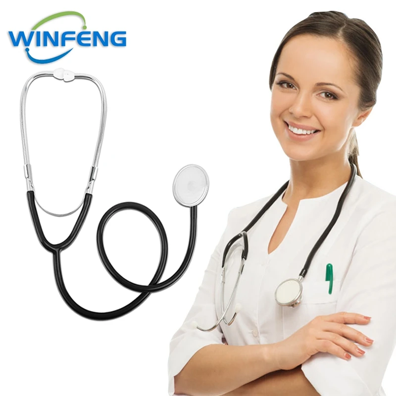 Single Sided Black Medical Doctor Stethoscope, Rubber, for Hospital