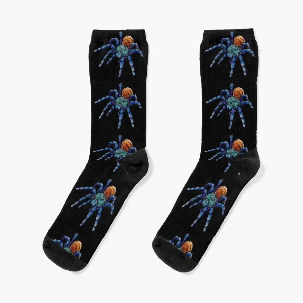 

Greenbottle Blue Tarantula with Black Outline Socks hip hop shoes ankle Socks Men's Women's