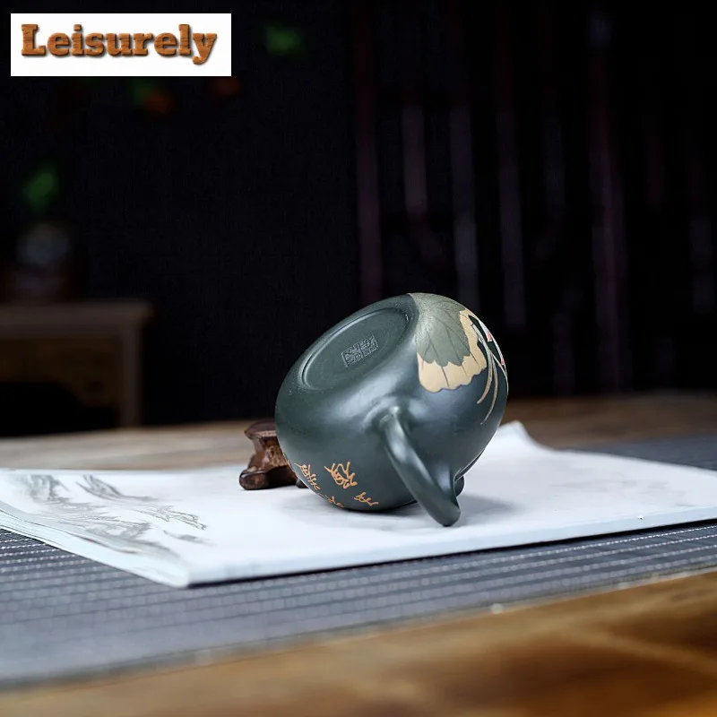 210ml Antique Yixing Purple Clay Teapots Handmade Xishi Pot Raw Ore Green Mud Tea Infuser Kettle Chinese Zisha Tea Set Drinkware