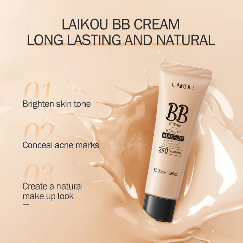30ml Natural BB Cream Whitening Waterproof Lasting Moisturizing Foundation Full Cover Facial Blemishes Acne Concealer Cosmetic bb cream