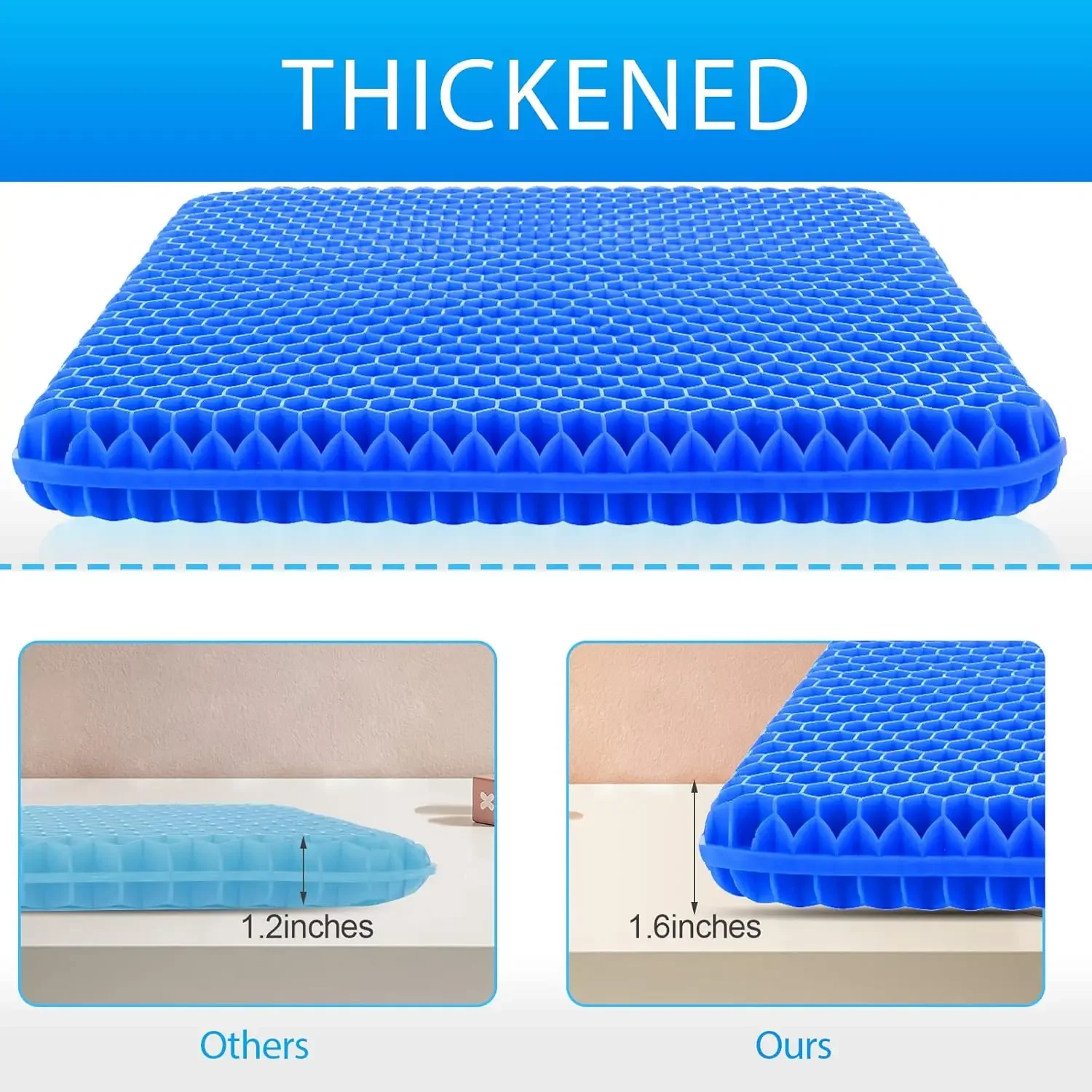 Wheelchair Gel Seat Cushion Breathable Car Office Chair Cushion