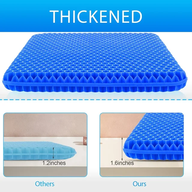 Coussin de siège en gel doux pour fauteuil roulant, coussin de siège en gel, coussin de siège de voiture en gel respirant, coussin de siège en gel pour chaise de bureau 5