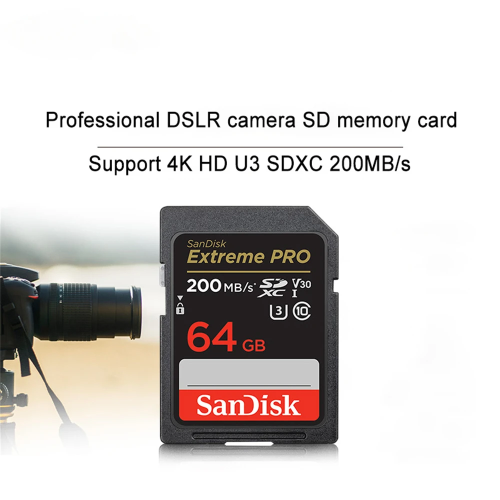 SanDisk 카메라용 메모리 카드 SD 카드, 울트라 익스트림 프로, 32GB, 64GB, 128GB, 256GB, 512GB, 1TB, SDHC, SDXC Class10 U1 U3, 4K 플래시 카드