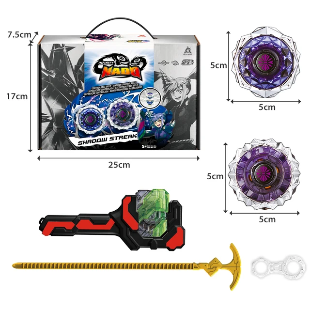 Infinity Nado 3 Original Crack Series 2 In1 Split Transforming Metal Gyro Battle Spinning Top With Launcher Anime Kids Toy Gift 6