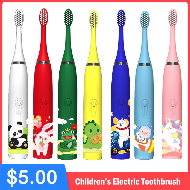 SonicChildrensElectricToothbrushColorfulCartoonWithReplacement