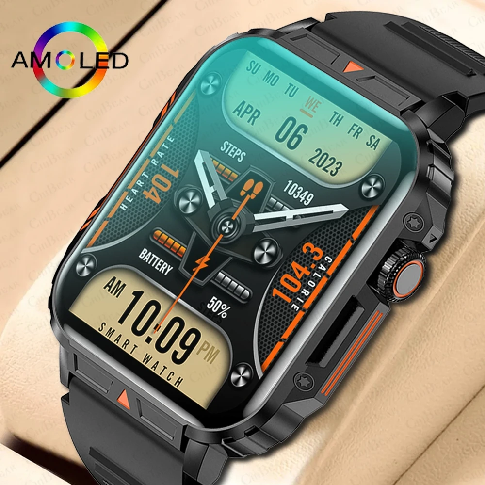 Orologio Intelligente Da Uomo Monitor Sano Militare Ai Voice Bluetooth Call Fitness Smartwatch Sportivo Impermeabile Per Ios Android Phone 2024