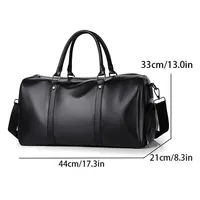 Retro New Short Trip Bag Large Capacity Sports Motorcycle Training Pu Waterproof Leisure Fitness Bag - Image 2