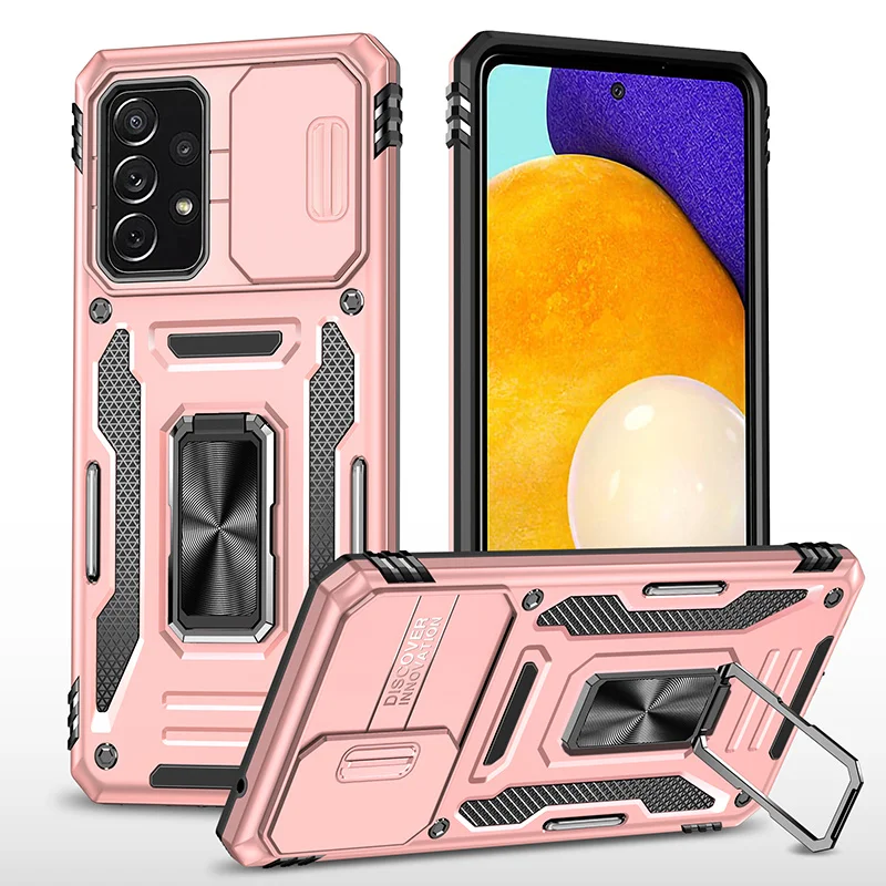 Per Samsung Galaxy A52 5G Custodia Supporto Magnetico Armor Cover Per Samsung A52 A72 A 72 52 S A52S Sm-A525F/Ds Slide Camera Lens Case